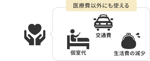 交通費や個室代、生活費の減少など医療費以外にも使える